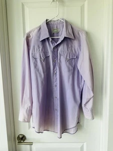 Vintage Men’s Western Shirt 16.5 33 H Bar C Ranch Wear Pearl Snap Purple - Picture 1 of 8