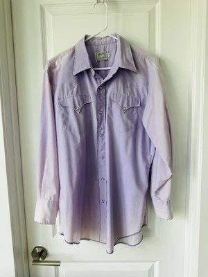 Vintage Men’s Western Shirt 16.5 33 H Bar C Ranch Wear Pearl Snap Purple - Image 1 of 4