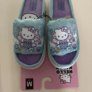Hello Kitty Ciabatte Donna Sirena Viola Turchese Taglia Media 7-8 - Foto 1 di 11