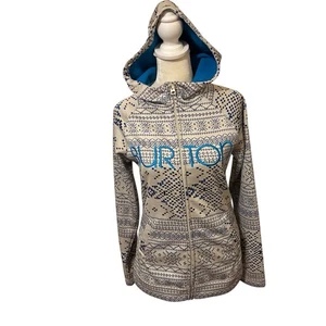 Burton Sudadera con Capucha Talla M WB Peak “Colombo” Cremallera Completa Estampado Isla Justa Abrigo de Snowboard Y2K - Imagen 1 de 13