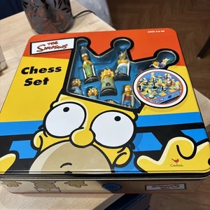 The Simpsons Vintage Chess Set in Tin Collectors Box 100% Official 1998 - Picture 1 of 12