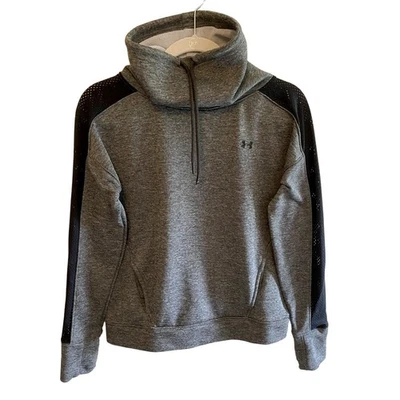 Sudadera Under Armour para mujer negra gris cuello alto malla bolsillos talla XS Foto 1 de 4