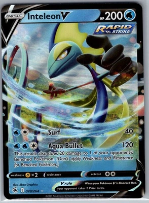 Inteleon V 078/264 SWSH08: Fusion Strike - Pokemon Card - NM - Image 1 of 2