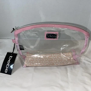 BEBE Pink And Clear Makeup Bag - Picture 1 of 9
