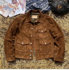 Modifizierte 507xx Typ II 2 Stil handgefertigte Wildleder Horsehide Leder Trucker Jacke - Bild 1 von 35