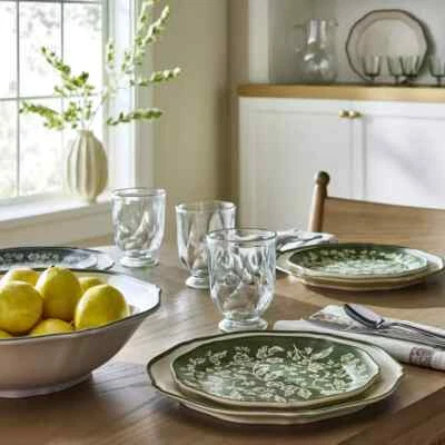 8.5” 16pk Melamine Floral Salad Plates Green-Treshold designed with Studio McGe - Image 1 of 4