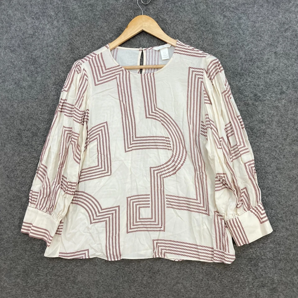 Blusa camisa H&M para mujer talla 12 multicolor manga larga cuello redondo 47008 Foto 1 de 4