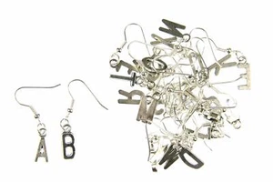 Buchstaben Ohrringe Miniblings ABC Initialen silber Vorname G+ WUNSCHBUCHSTABE - Picture 1 of 8