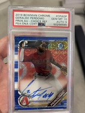 2019 Bowman Chrome BLUE CHOICE Refractor Auto Geraldo Perdomo PSA 10 /150 POP 1