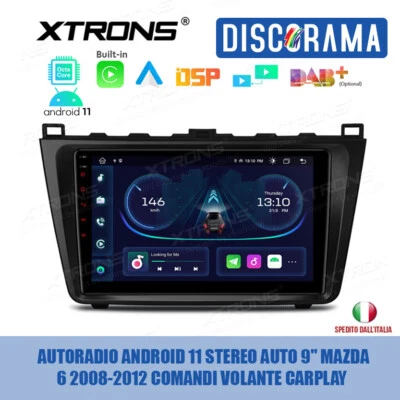 AUTORADIO ANDROID 11 STEREO AUTO 9" MAZDA 6 2008-2012 COMANDI VOLANTE CARPLAY  - Immagine 1 di 4