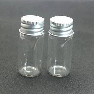 12 pcs Empty Small Glass Storage Bottles Vials with Screw Cap 10ml(22X50mm) Jars - Imagen 1 de 8
