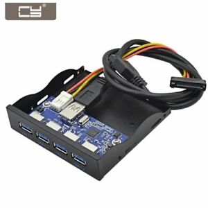 4 Ports USB 3.0 3.5 Inch Metal Front Panel USB Hub with 15 Pin SATA Connector