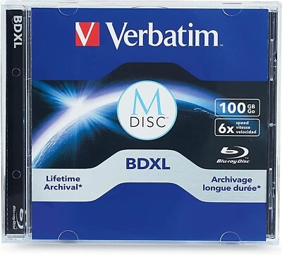 M DISC VERBATIM BDXL 100GB 6X TRIPLE LAYER Branded Logo JEWEL CASE - 1 pack - Image 1 of 3