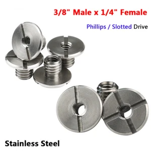 3/8" Male to 1/4" Female Thread Adapter Screws Nuts for Camera Stand Tripod Head - Picture 1 of 8