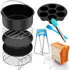 10 Pcs Air Fryer Accessories Set With Cake Basket Pizza Pan Stainless Velie