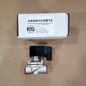 AGB Stainless Steel Solenoid Valve 1/2in CS2001216E1A 145 PSI Cv 4.8 -22 to 293F - Picture 1 of 10