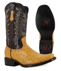 Botas de Vaquero Occidentales Exóticas Hechas a Mano Piel de Avestruz Genuinas EE. UU. Talla 10 México - Imagen 1 de 15