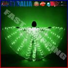 AU LED Lights Belly Dance Isis Wing Performance Clothing with Sticks (Green Adul
