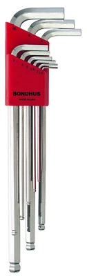 BONDHUS Allen Key Set BriteGuard Ball End Hex 9pcs Metric 1.5mm-10mm 17099 - Image 1 of 3