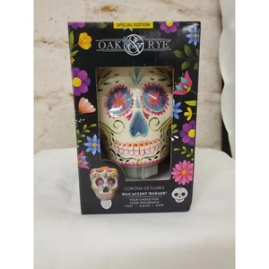 Day of the Dead Oak & Rye Wax Warmer Corona De Flores Halloween scentsy type - Picture 1 of 2