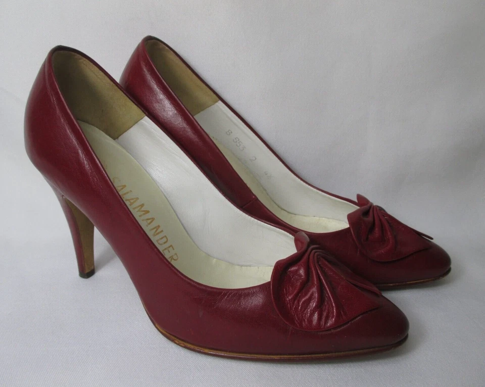 Vintage Salamander Mujer Talla 37 Cuero Tacón 1950er Años en Rojo 4 1/2 - Imagen 1 de 4