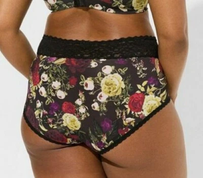 Torrid Shine Autumn Floral Microfiber Lace Waist Brief Panty Plus Size 2X, 18/20 - Image 1 of 4
