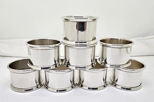 SET OF 8 GORHAM STERLING SILVER 1.25" CLASSIC NAPKIN RINGS,NO MONOGRAM,EXCELLENT - Picture 1 of 7