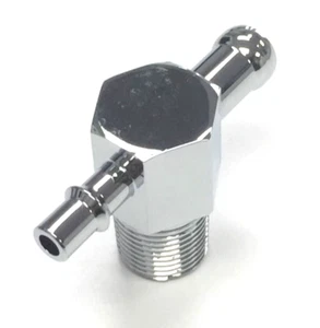 Intake Manifold Vacuum T Tee Fitting Chrome Aluminum 3/8" NPT - 3/8" & 1/4" Hose - Bild 1 von 6