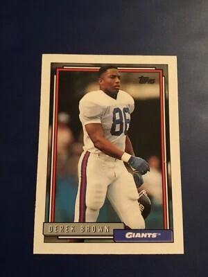 1992 Topps # 720 DEREK BROWN ROOKIE New York Giants Nice Card ! - Image 1 of 2