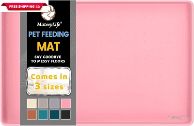 Alfombrilla de silicona para comida para gatos y perros para pisos impermeable, antideslizante tazones para perros para F Foto 1 de 4