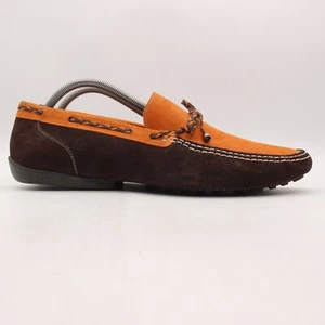 Scarpe mocassini Mezlan Palermo fiocco uomo US 11 M camoscio arancione marrone slip on Spagna - Foto 1 di 10