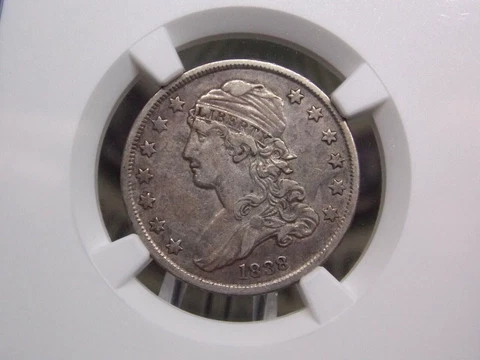 1838 Capped BUST Silver Quarter 25c "B-1" Variety NGC XF40 #001 ECC&C, Inc Cover