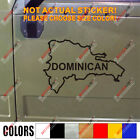 Dominican Republic Map outline Decal Sticker Car Vinyl pick size color no bkgrd