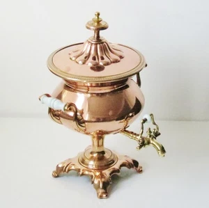 Antique Rare Red Copper Brass Samovar Hot Water/Tea Coffee Urn - Picture 1 of 12