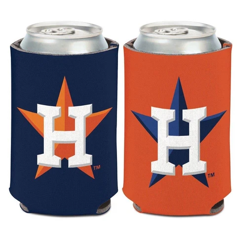 Houston Astros 12oz Two Sided Can Cooler [NEW] MLB Coozie Koozie Beer Drink Cover