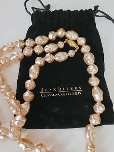 Vintage Joan Rivers Oversized Faux Barock Perlen Champagnerfarben 38"L - Bild 1 von 10