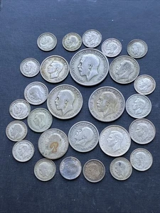 GB Pre 1947 Silver Coins, George V. 95 Grams Half Crown Threepence 6D Lot 87 - Picture 1 of 7