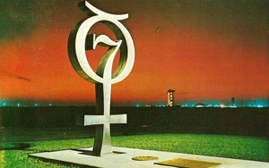 Vintage Postcard, NASA Kennedy Space Center, Planet Mercury Symbol, FL., unused - Picture 1 of 2