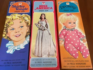 Vintage Shirley Temple, Drowsy und Miss America Papierpuppen - Bild 1 von 4