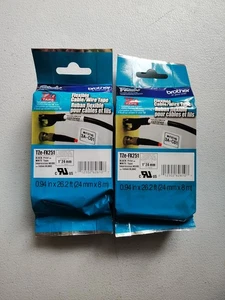 Brother P-touch TZe-FX251 Cable Flexible/Cinta de Cable Lote de 2 Nuevos  - Imagen 1 de 2