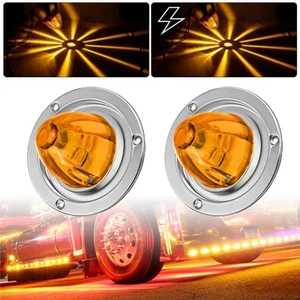 2x LED Watermelon Lights Flash Indicator Side Marker Light Bracket Trailer Truck - Picture 1 of 13