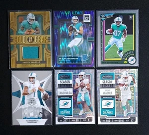 2022-2023 Panini Miami Dolphins 6 Card Lot (Gold Gear Jaylen Waddle Patch /299) - Bild 1 von 8