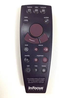 Genuine InFocus Systems 590-0198-XX Projector Remote Control  - Image 1 of 2
