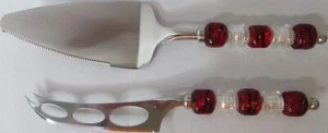 Cuchillo de queso de chef mimado y servidor de pasteles rojo y transparente de acero inoxidable 0609 - Imagen 1 de 10