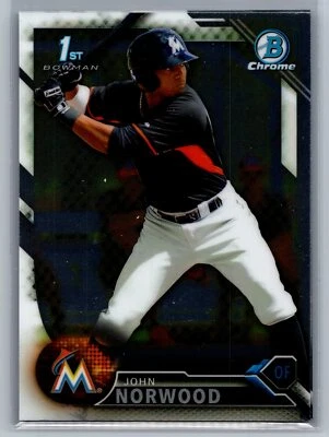 2016 Bowman #BCP27 John Norwood Chrome Prospects *MI - Image 1 of 2