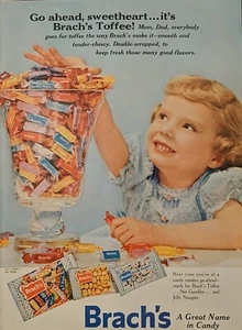 1956 Vintage Brach's Toffee Candy Go Ahead Sweetheart... Sweetooth. - Imagen 1 de 1