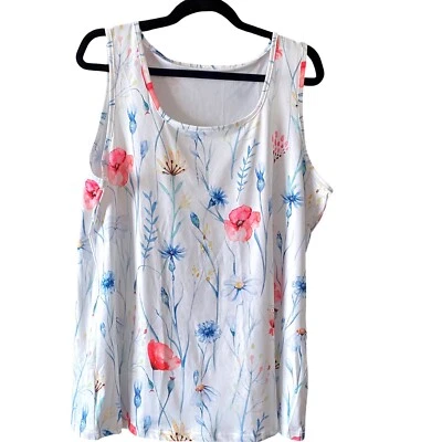 Blusa sin mangas informal de verano sin mangas floral ligera talla L Foto 1 de 4