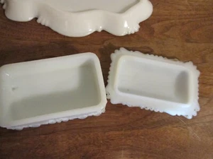 White Antique Vintage Trinket Tray and matchig Rectagular Lidded Dish - Picture 1 of 4