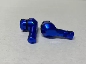 Pair Of BLUE CNC Aluminum Motorcycle 90 Degree Angle Wheel Tire Stem Valve - Picture 1 of 1