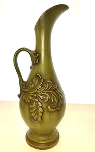 TALL VTG. HAEGER Pottery Green Floral Vase 8097 - Elegant & Sturdy, Made In USA - Picture 1 of 8